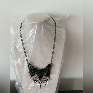 Stylish Black Beaded Statement Necklace